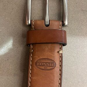 Fossil Brown Leather Belt-like new-38-genuine leather